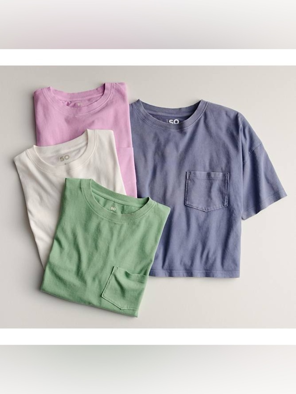 SO Women’s boxy Shortsleeve crewneck crop T-shirt oversized large green - Picture 3 of 11
